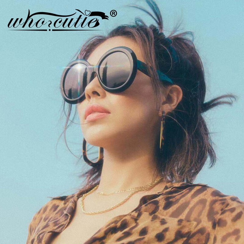 Retro Round Sunglasses Women Men Brand Transparent Blue Frame Circle Lens 90s Sun Glasses Shades Female S137