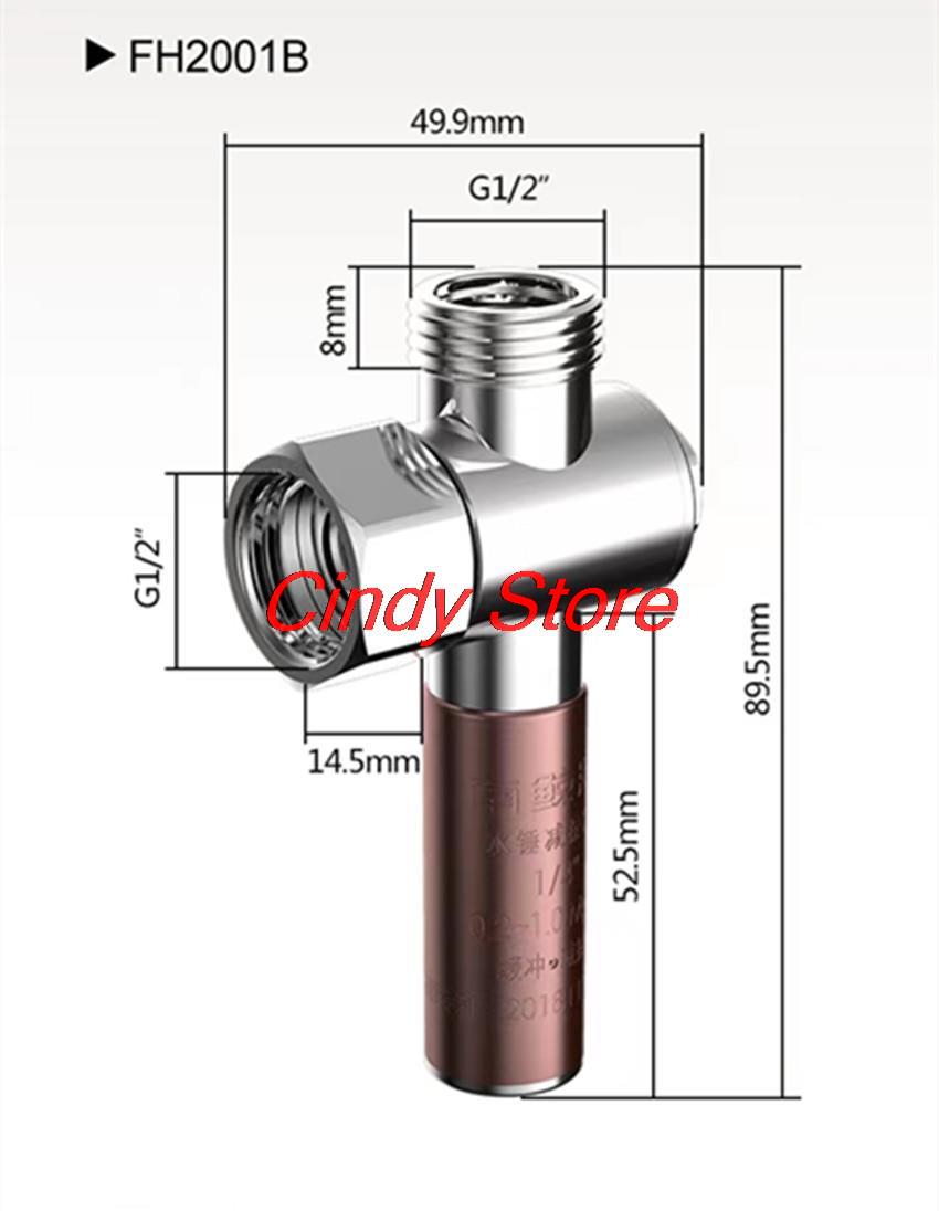 Vattenhammareliminator hushållskoppar levande vattenrenare varmvattenberedare toalett hörnventil vattentät hammare stötdämpare: Silver-