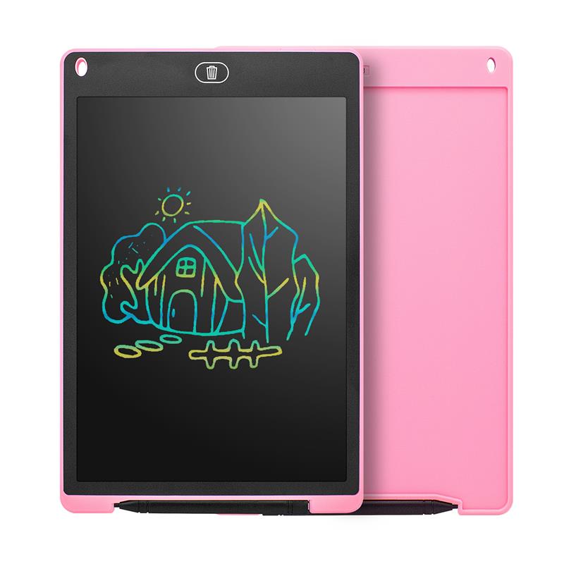 Ultra Thin LCD Writing Tablet 12 Inch Digital Drawing Tablet Electronic Tablet Board For Kid And Adult School Use: pink colorful
