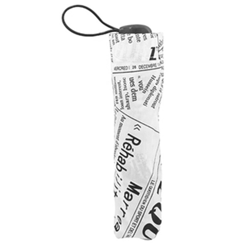 British Wind Black And White Newspaper Umbrella Folding Automatic Umbrella Anti-Uv Sun/Rain Umbrella Parasol-White