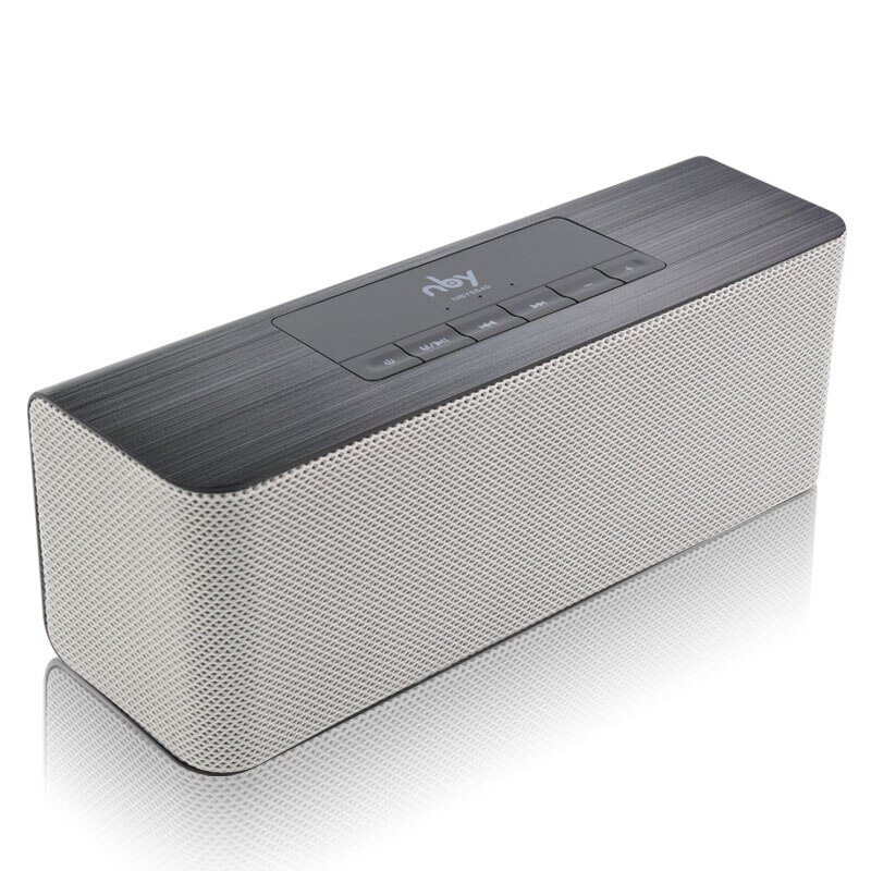 NBY 5540 Bluetooth Speaker Portable Wireless Speaker High-definition Dual Speakers with Mic TF Card Loudspeakers MP3 Player: Grey