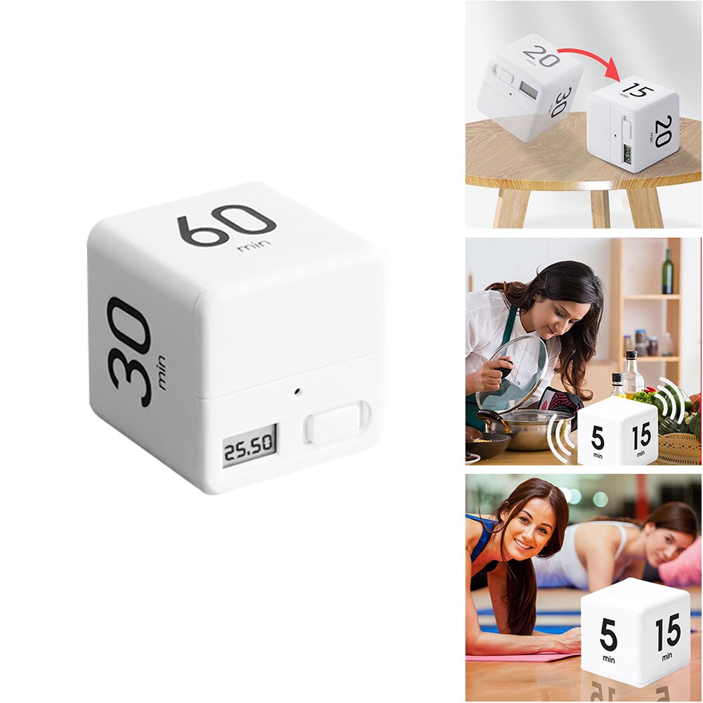 1-10 15-60 Minutes Timecube Kitchen Cube Timer For Time Management For Kids Workout Timer Cooking Baking Sports Games Time Clock