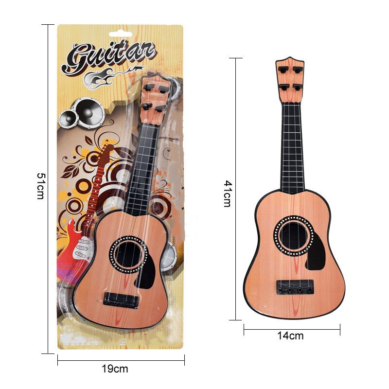 Børn frugt ukulele lille guitar musikinstrument pædagogisk legetøj: Lysebrun