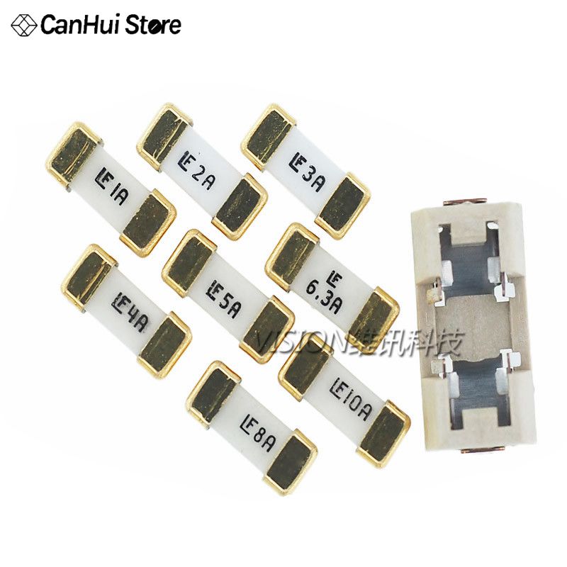 10sets 1808 fusible SMD Socket titular caja de fusibles Base Transposon 6,1x2,69mm 100MA 250MA 0.5A 1A 2A 3A 4A 5A 6.3A 7A 8A 10A 12A 15A 20