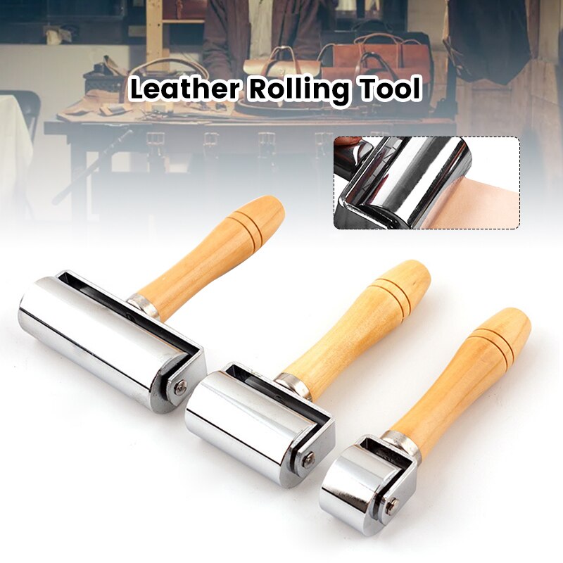Rodillo de prensa para bordes de cuero, rodillo de laminado de pegamento para manualidades de cuero, herramienta de pliegue hecha a mano, 26mm/60mm/100mm