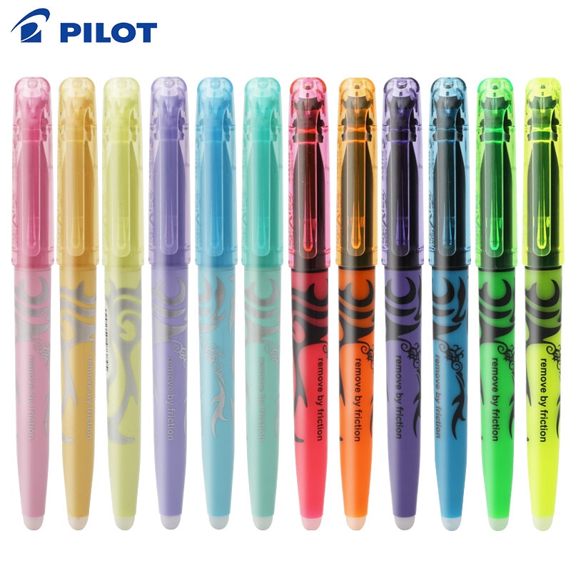 6/12 stk pilot sw-fl frixion sletbar highlighter pastelfarve fluorescerende tuschpen 12 farver japan highlighters