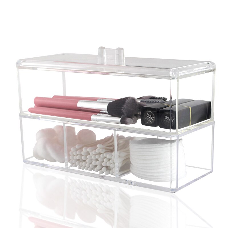 Draagbare Transparante Make-Up Organizer Opbergdoos Acryl Make Up Organizer Cosmetische Organizer Make Opberglades Organizer