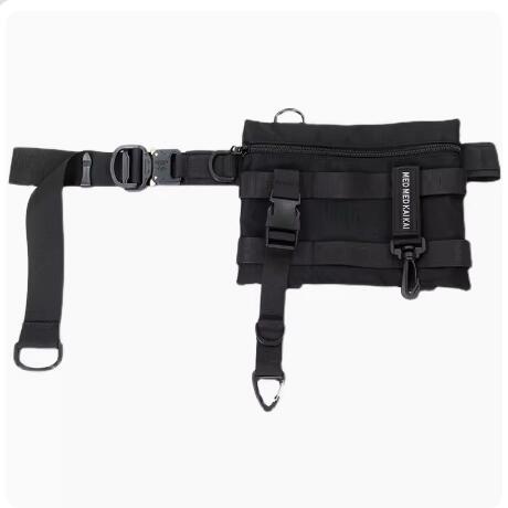 Techwear Stil Punk Hüfte hüpfen Brust Tasche Taktische Taille Gürtel Tasche Männer Frauen Multi Funktion Straße lässig Sport Crossbody Schlinge Tasche: Schwarz