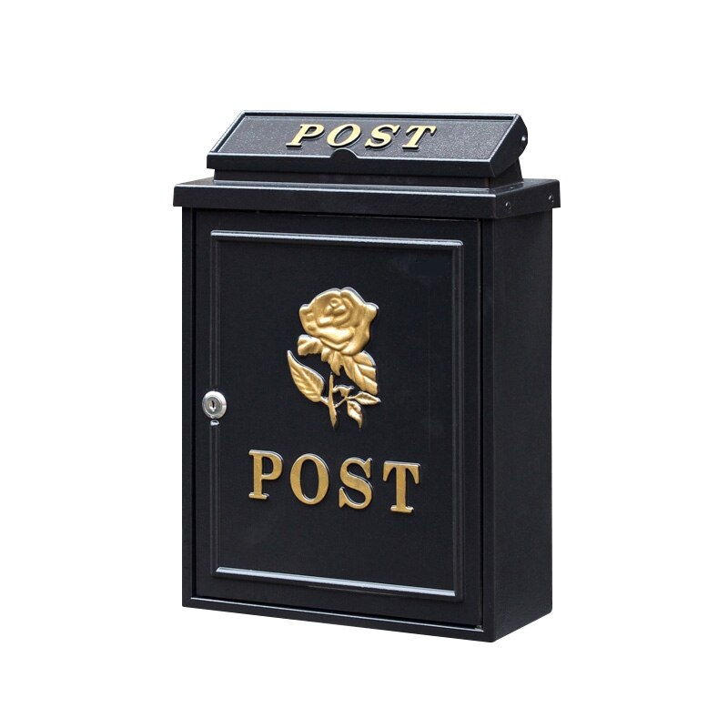 Retro amerikansk pastoral vægmonteret postkasse stor brevkasse udendørs aflåselig sikker postpost støbt aluminium postkasse postkasse: 01