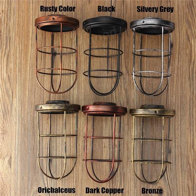 Bulb Cage Guard Iron Vintage Ceiling Shade For Home Light Fitting Cafe Lamp Decoration Lampshade Protect Cafe Home
