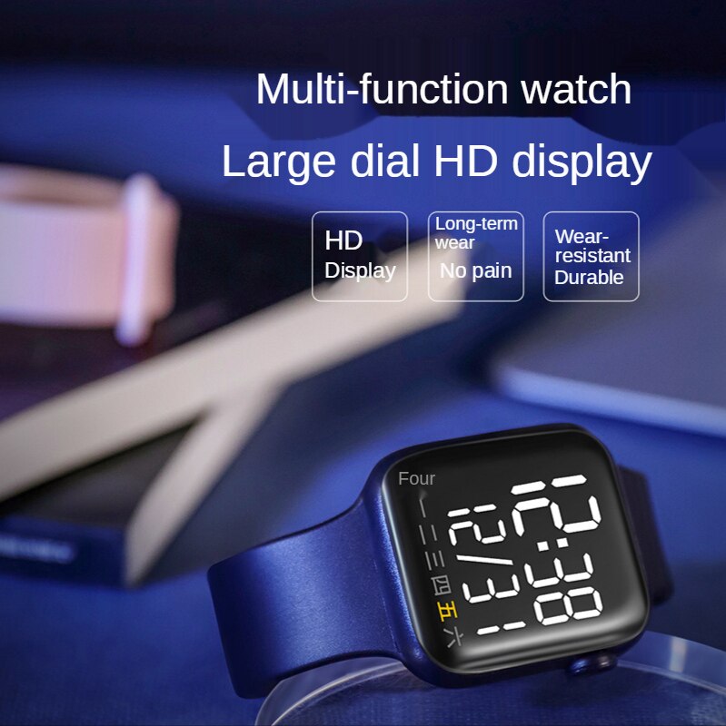 The square LED electronic watch apple touch screen LED watch digital sports students