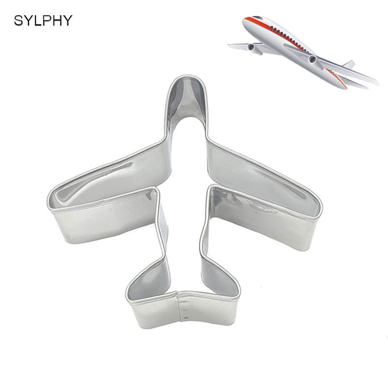 1 Piece Airplane Shape Stainless Steel Cookie Cutters DIY Cake Fondant Biscuits Tools Sugarcraft Bakery Bakeware