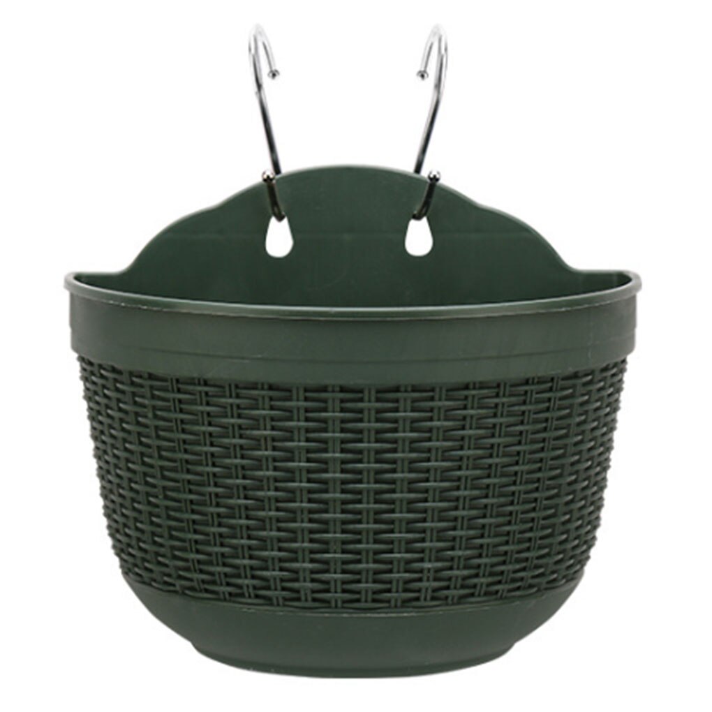 Wandmontage Bloempot Imitatie Rotan Muur Opknoping Bloem Plant Pot Halfronde Hars Hek Mand Voor Balkon Tuin Indoor: 03(M)