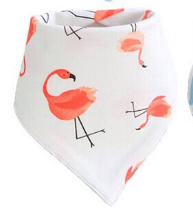 Schattige Baby Meisje Jongen Voeden Afdrukken Sjaal Katoenen Handdoek Bib Kids Driehoek Speeksel Slabbetjes Burp Doeken: WHITE