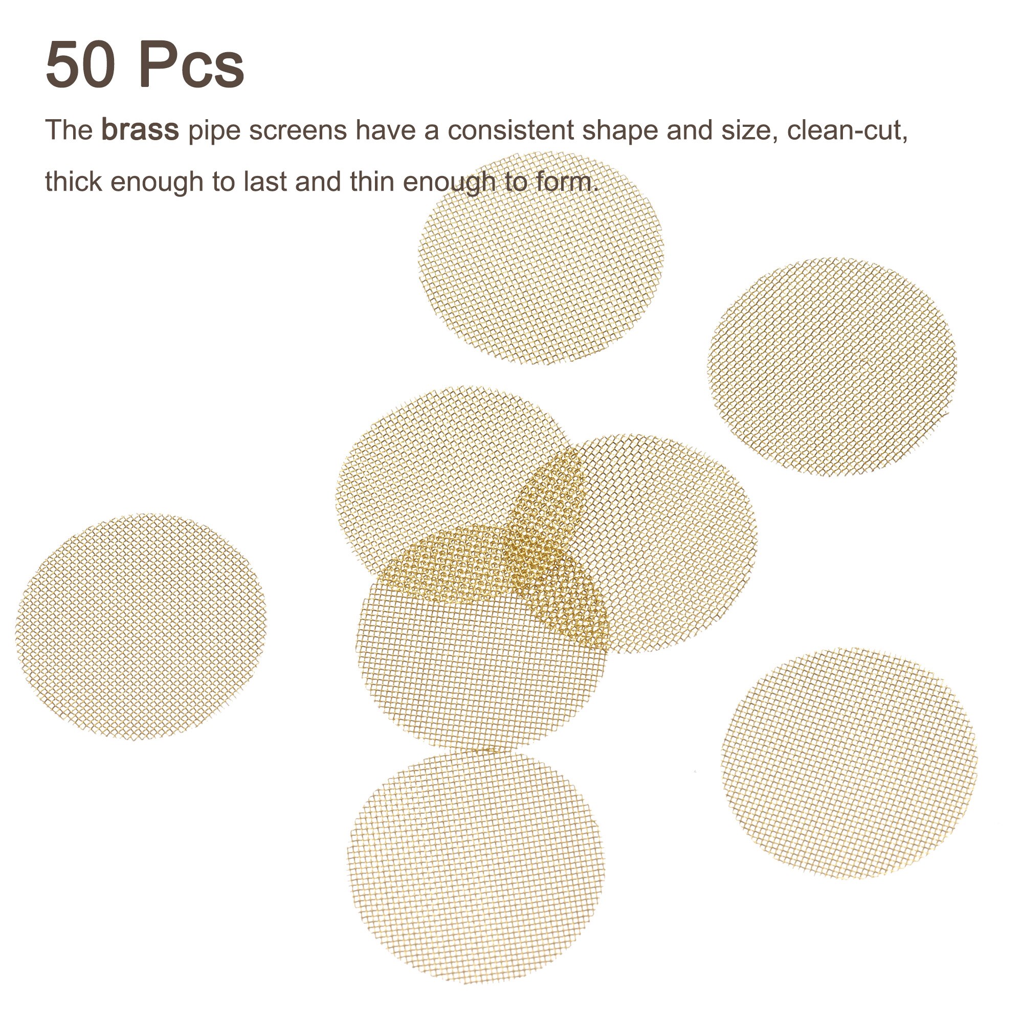 Uxcell Pipe Screen Brass Screens 20mm Diameter for Pipe Filter, Pack of 50