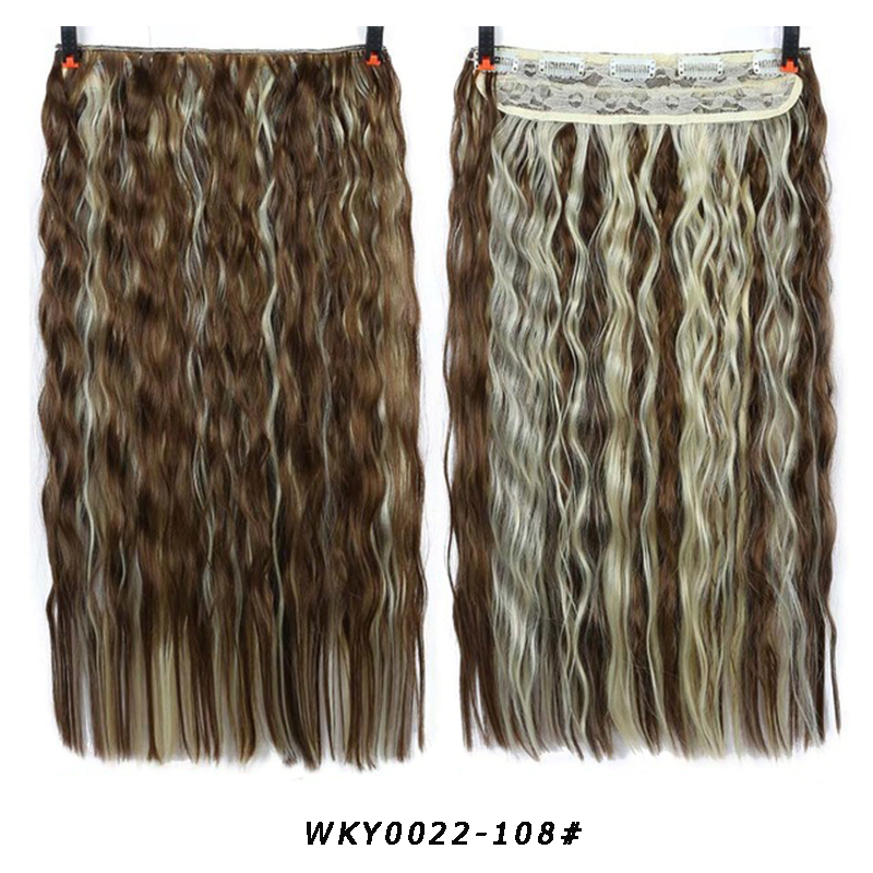 XUANGUANG Lange natuurlijke krullend hair extensions zwart bruin synthetisch haar extensions: 108