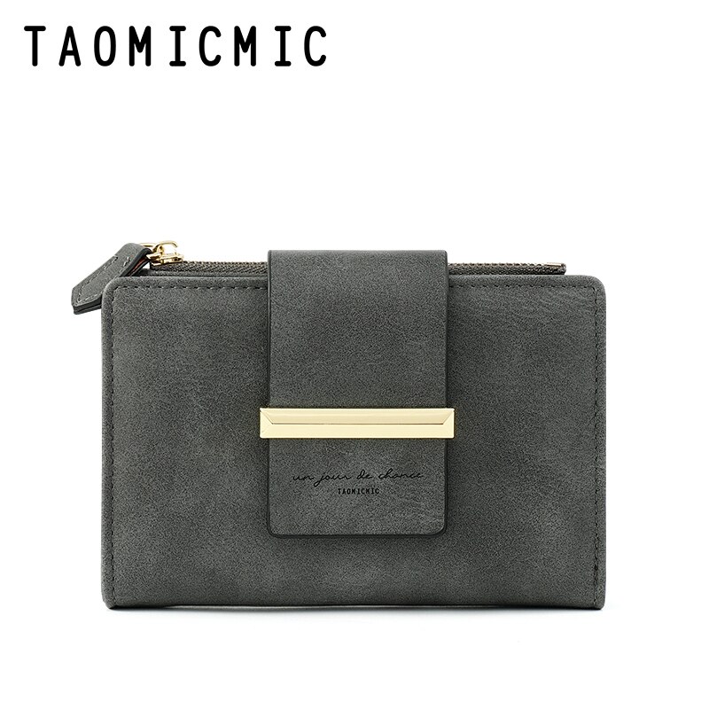 Women's Coin Purse in Vintage PU cardholders Small Wallet: Grey
