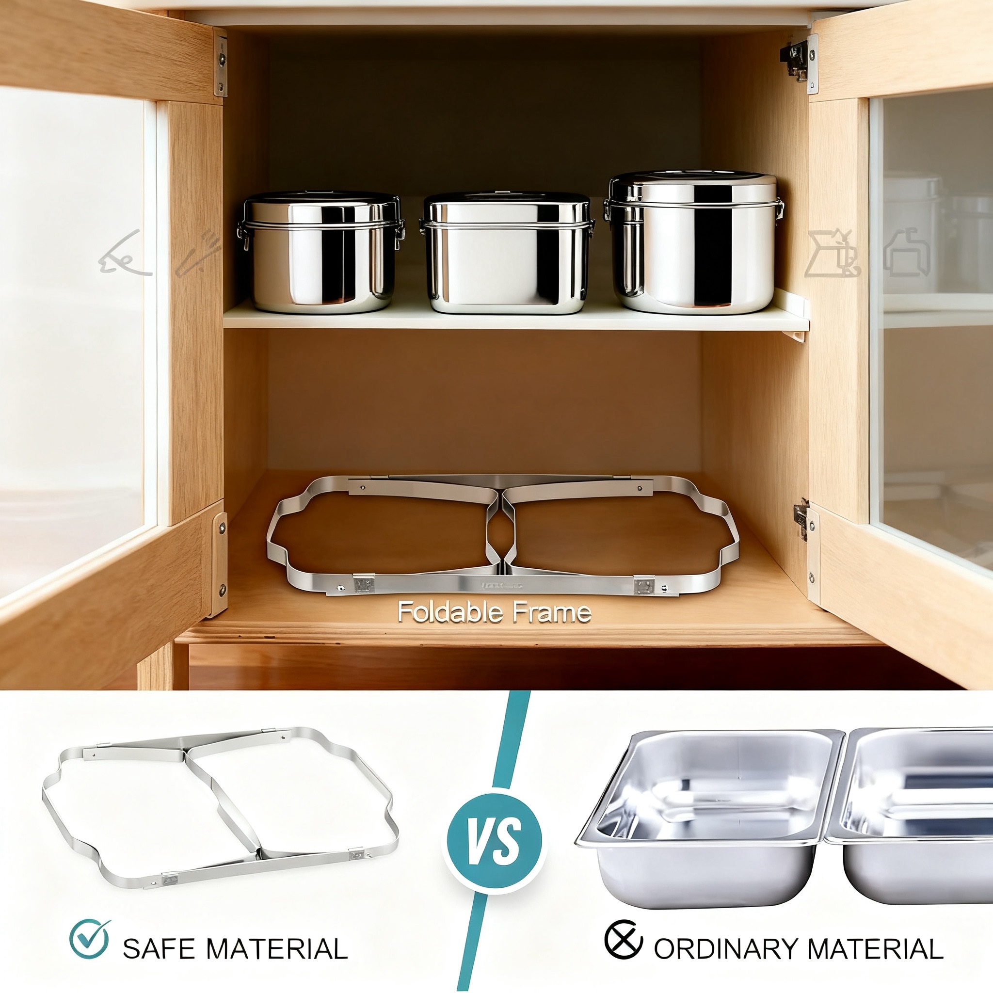 Varmefat buffetsett , 8 qt stk. 6- pakning, varmefat i rustfritt stål med 6 full størrelse panner, rektangulær cateringvarmer med lokk