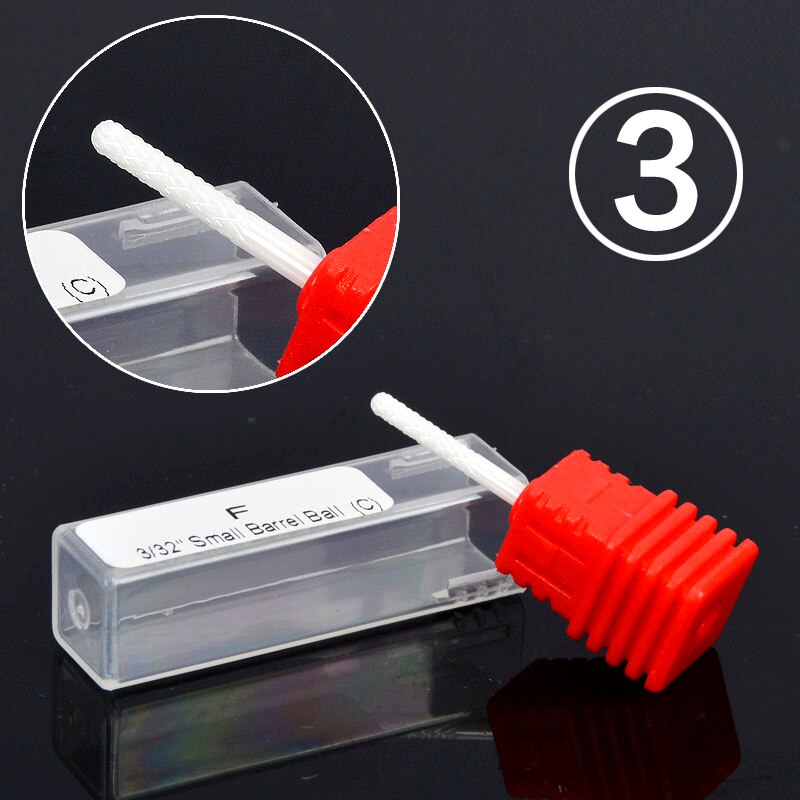 LCJ 7 tipos broca de clavo de cerámica de gama alta 3/32 "brocas rotativas para taladro de manicura eléctrica uña Accesorios