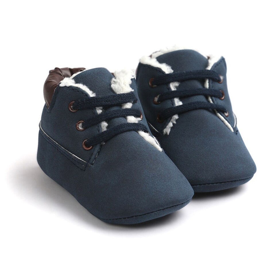 Casual Winter Classic Baby Kinderen Houden Warm Babyschoenen Schoenen Crib Babe Sneakers Zachte Zolen Hoge Top Laarzen: Navy / 13cm (5.12 in)