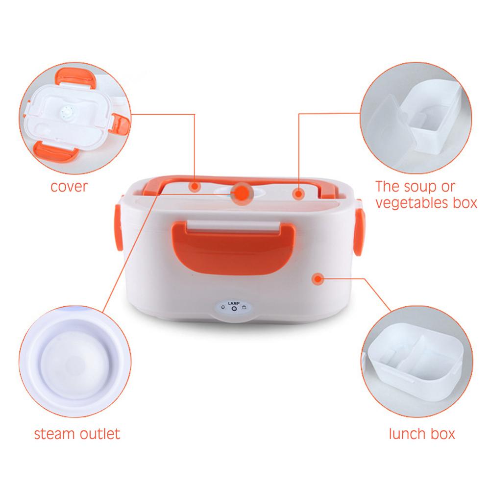 US EU Plug Electric Lunch Box Portable Electric Heating Food Heater With Plastic Liner Rice Container for Office Car Lunch Box