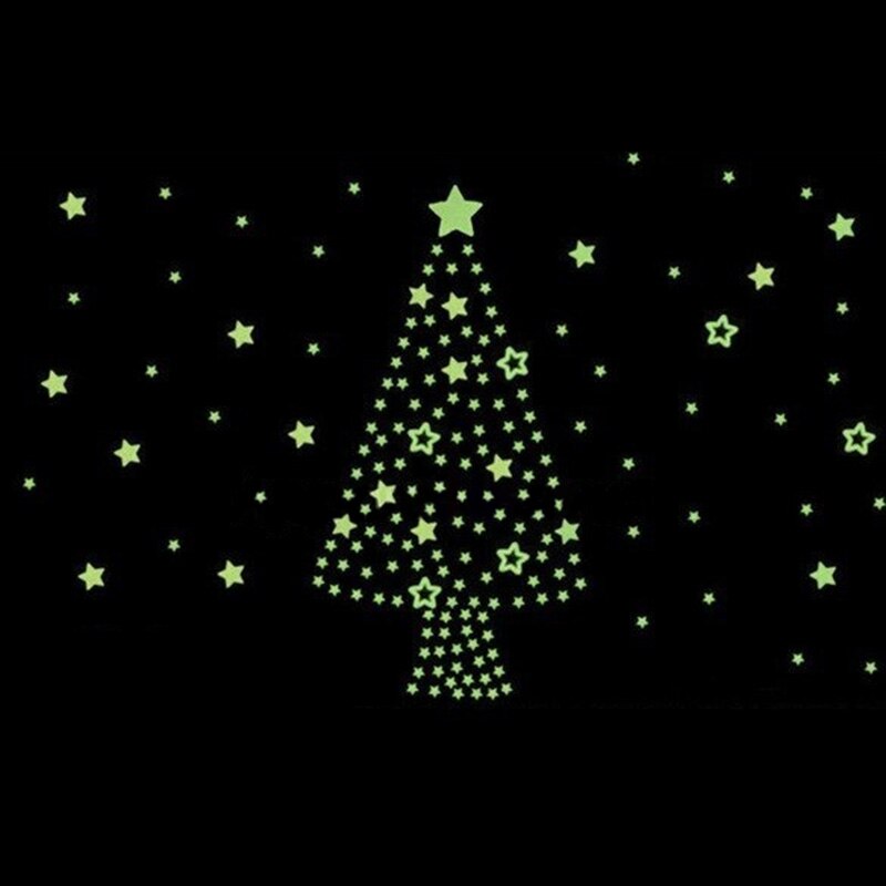 180Pcs Stars Glow in the Dark Luminous Fluorescent Plastic Cute Wall Decoration for Kid Home for Wedding birthday YH-17