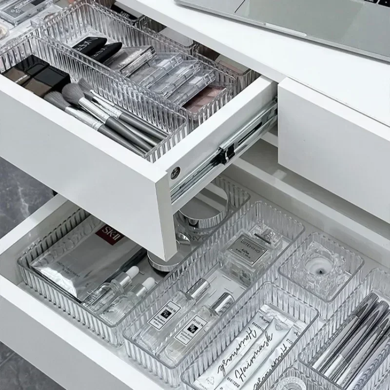 Onbeperkt Bureaulade Organisatoren Set Plastic Badkamer Opslag Make-up Organisator Helder Transparant Opbergdoos Bakken