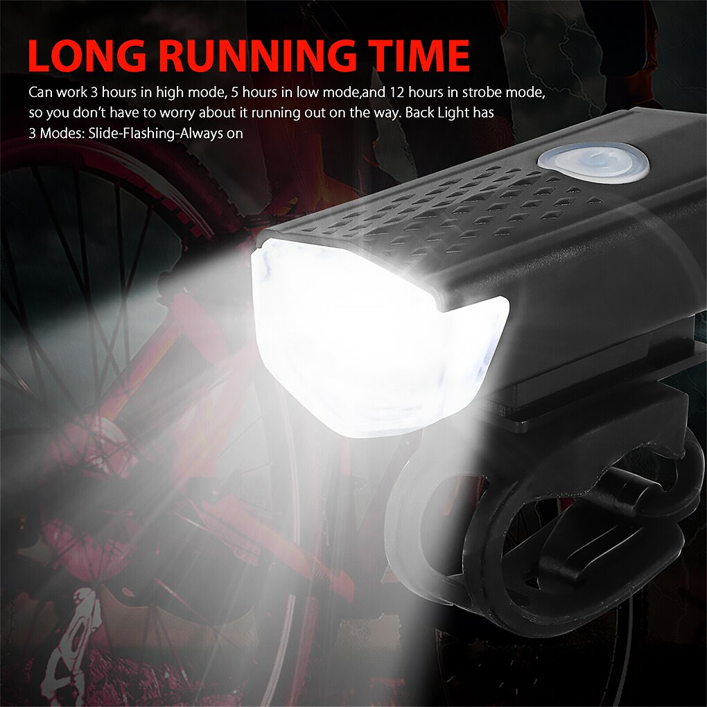 Bike Bicycle Light USB LED Rechargeable Set Mountain Cycle Front Back Headlight Lamp Flashlight Waterproof Bike Tail Light