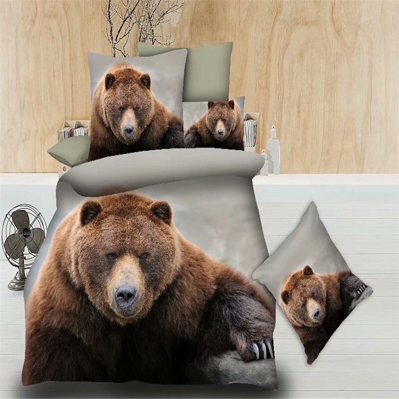 cheap 3d bear bedding set double bed queen twin size bed linen set: smnxbl314 / Queen
