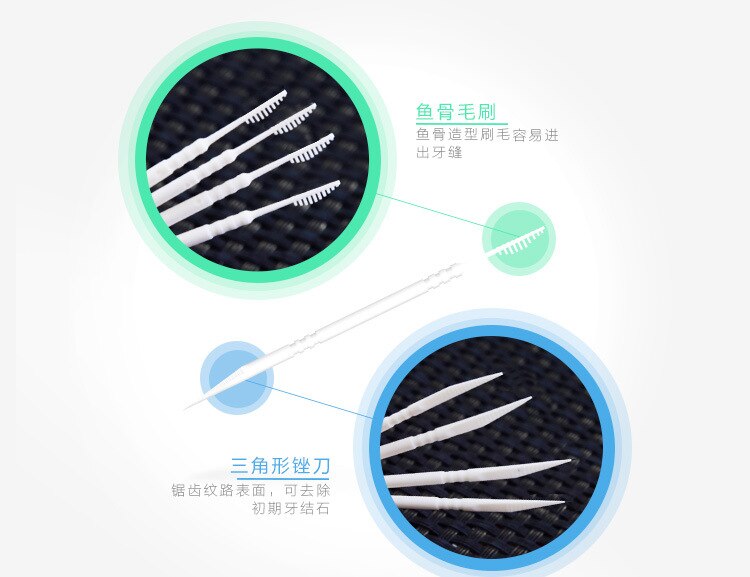 200PCS/box of double ultra-fine dental floss stick interdental brush dental oral care cleaning teeth food residue toothpicks