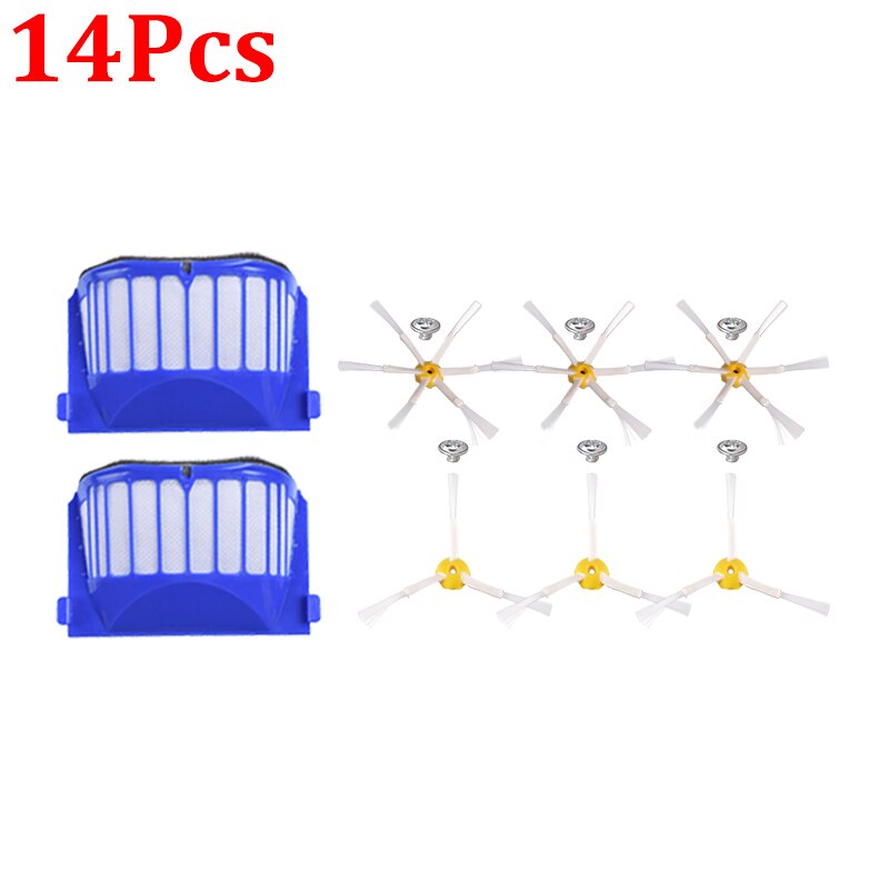 Roller Zijborstel Filter Wiel Voor Irobot Roomba 600 Series 606 610 620 630 650 660 675 676 680 690 stofzuiger Accessoires: HXL2079 for 14pcs