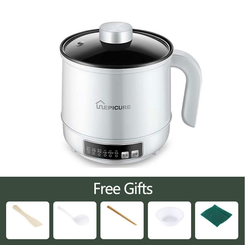 Electric Cooker Multi Rice Cooker Non-stick Pan 110V/220V Samll Pot Household Cooking Machine US/EU Plug: Upgrade White-1 / EU