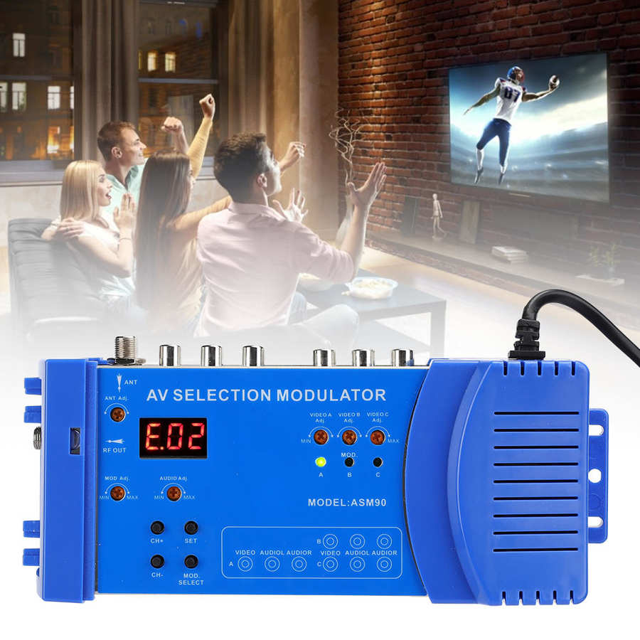 Modulador Digital doméstico AMS90, modulador opcional AV, VHF, UHF, PAL/NTSC, convertidor portátil estándar para UE, 100-240V, doméstico