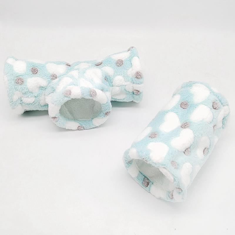Hamster Toy Hamster Tunnel Bed Warm Plush Soft Cage Hamster Tube Toy 3-Way Small Animal Tunnel Toys for Hamster Guinea Pig