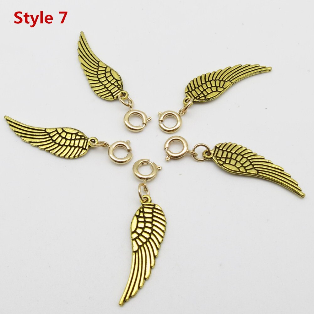 5 stks/pak shell boom DIY Charms haar vlecht dread dreadlock kralen clips manchetten ringen Gouden Sluitingen Sieraden dreadlock accessoires: 5pcs Style 7