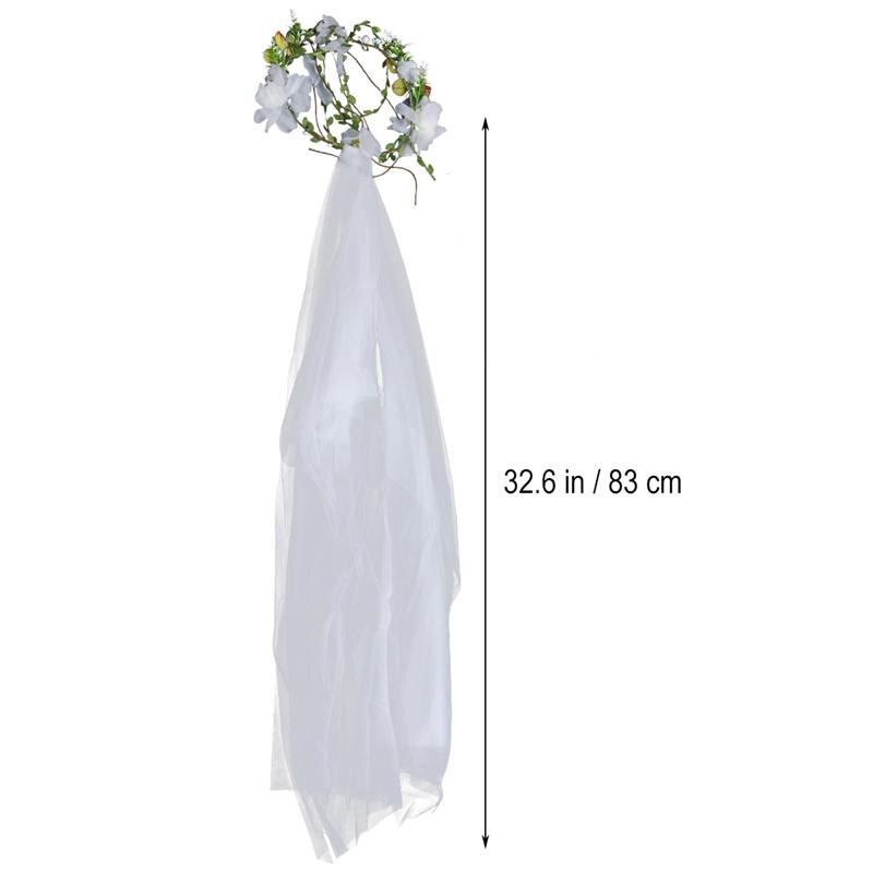 Schönheit Kranz Schleier Handgemachte Weiße Rose Rattan Meer Braut Kranz Kopfschmuck für Hochzeit Engagement Zubehör