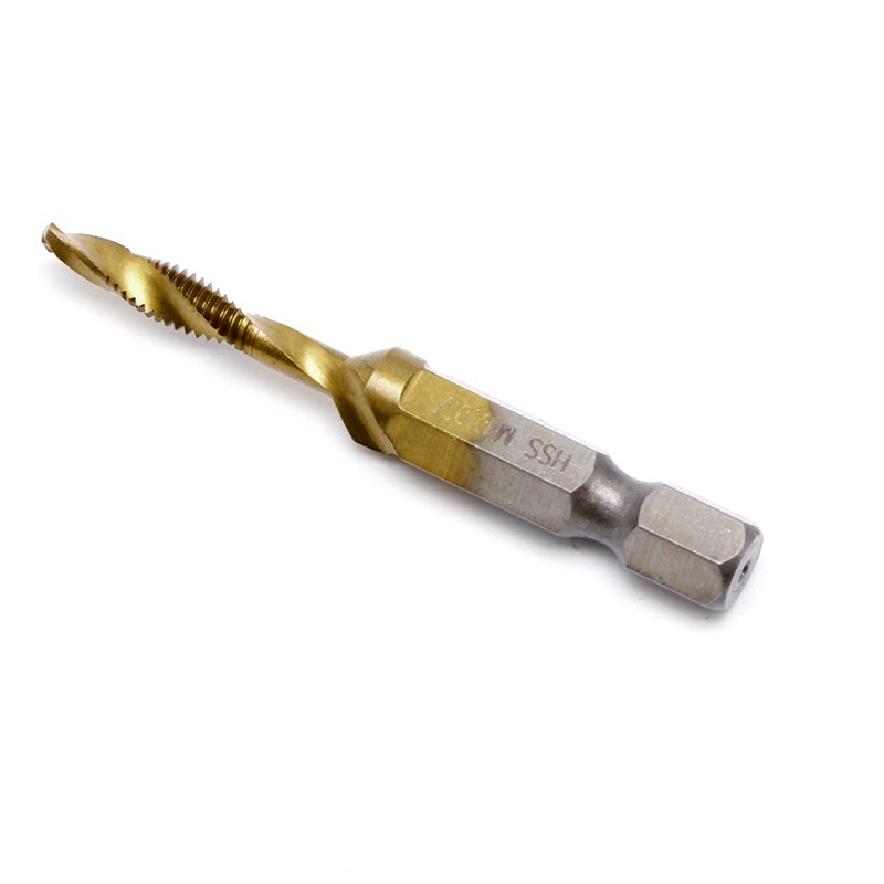 M3-M10 Hex Shank Titanium Plated HSS Hand Screw Thread Metric Tap Drill Bits Tu APR24: M4