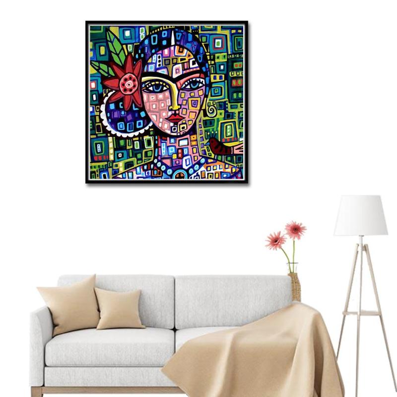 Diamond Round Full 5D DIY Painting "Abstract Beauty" Diamond Embroidery Cross Stitch Rhinestone Mosaic Painting Decoration