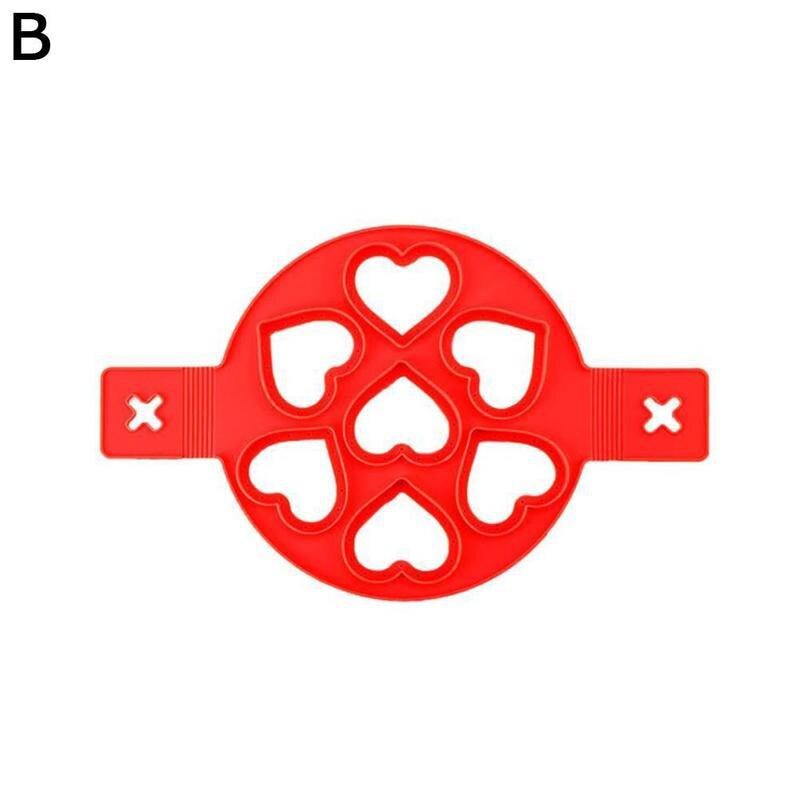 Eierpannenkoekenvorm meerdere vormen siliconen eieren koken antiaanbak keuken eierringvorm omeletvorm gadget gereedschap  h5 s 6: Rood hartvormig