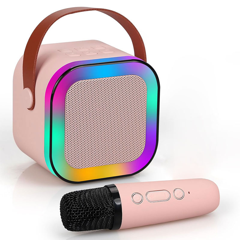 Micrófonos profesionales para niños para cantar, caja de sonido BT, Mini altavoz Blootooth, máquina de Karaoke, conjunto completo de equipo Bluetooth para el hogar: Verde
