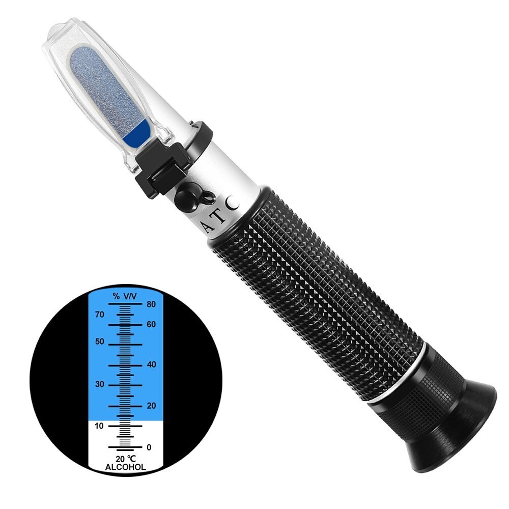 Refraktometer alkohol alkoholometer meter 0 ~ 80% v/v atc håndholdt værktøj hydrometer koncentration spiritus tester refraktometer