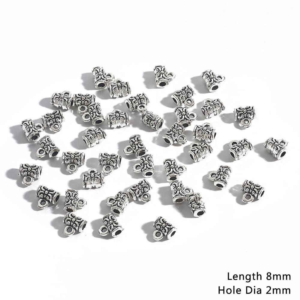 20pcs Bail bead Connector Charms 4-9MM Antique Silver Necklace Clasps for DIY Jewelry Findings Accessories: 01