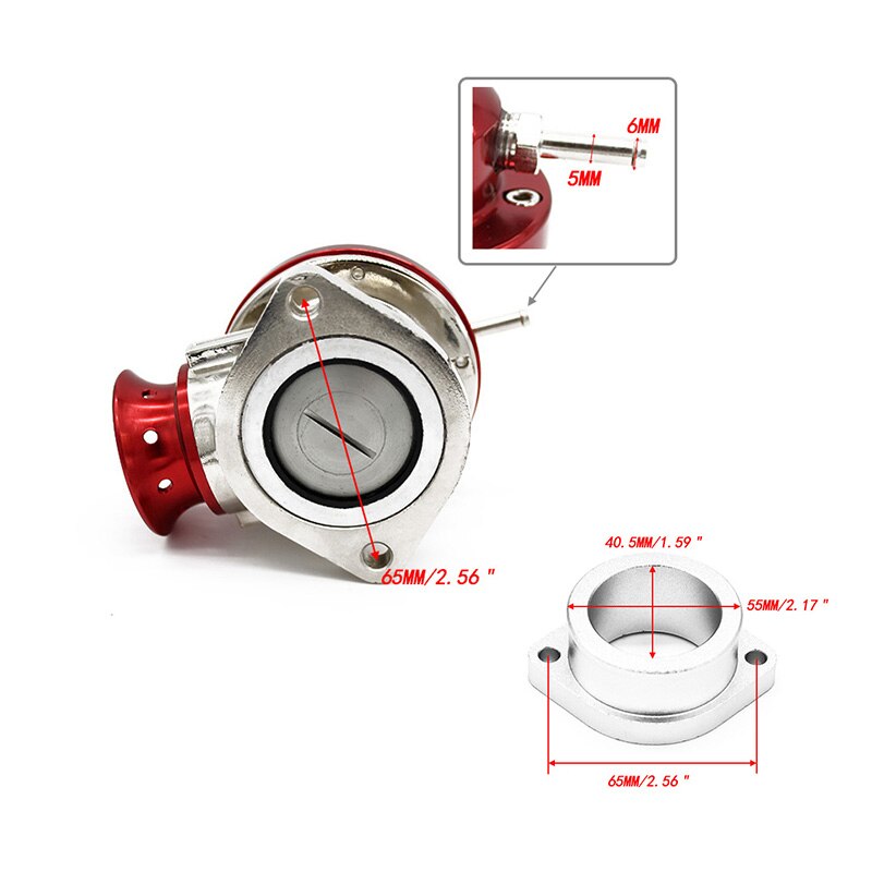Válvula de soplado Universal de aluminio tipo RS, válvula de soplado Turbo ajustable, 25PSI, BOV