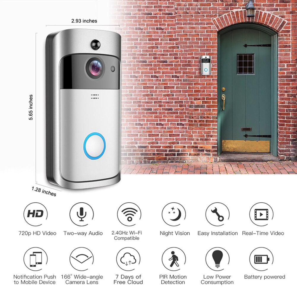 Dørklokke vært smart ip video intercom wifi video dør telefon dørklokke wifi ir alarm trådløs sikkerhedskamera  v5 dørklokke kamera