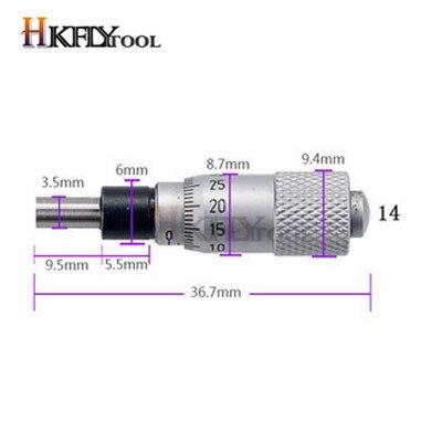 0-13mm runde nåle type tråd mikrometer hoved måle værktøj 0 - 6.5mm område gauge nøjagtighed 0.01mm flad tråd: Nej .14 0-6.5mm