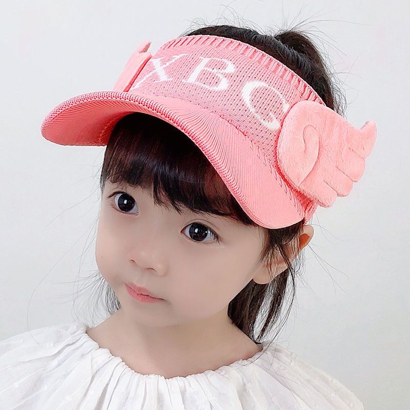 Summer Hats For Kids Girls Unisex Angel Wings Hat Wild Sun Protection Outdoors Cap Bucket Hat: pink