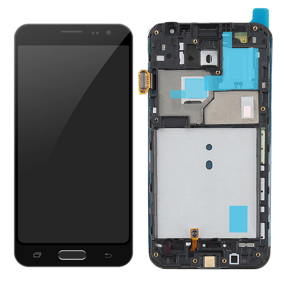 SZMUGUA SM-J320FN/F/M/H/DS pour Samsung Galaxy J3 J320 écran LCD + écran tactile J320F J320FN J320H J320M ajuster la luminosité: black with Frame