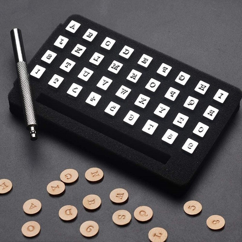 37 Pcs Alphabet and Number 26 Letters Alphabet &amp; 10 Numbers Imprinted Metal Leather Punching Tools for Leather Craft Tool Making