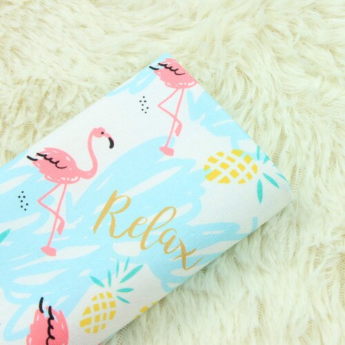 110 x 45cm paksua puuvillaa pellavakankaita by yard flamingoprintti ompelupussi pöytäliina verhojuhla kodin sisustus: Default Title