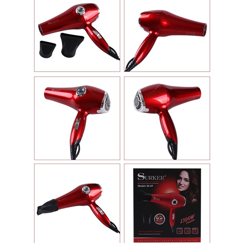 SURKER secador de pelo 2300W Motor ligero secador de pelo con difusor fuerte secador de pelo LCD 3 modos para ajustar Win